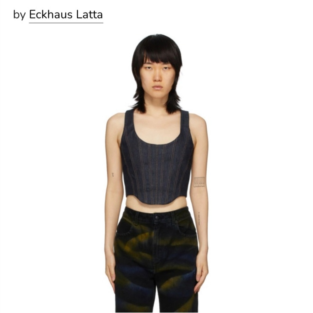 Eckhaus Latta Denim Corset Top - Picture 2 of 10